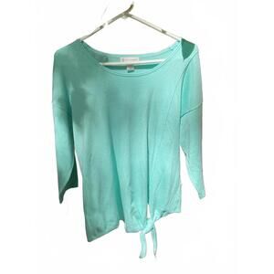 Christopher & Banks Large Aqua Light Weight Summer Sweater